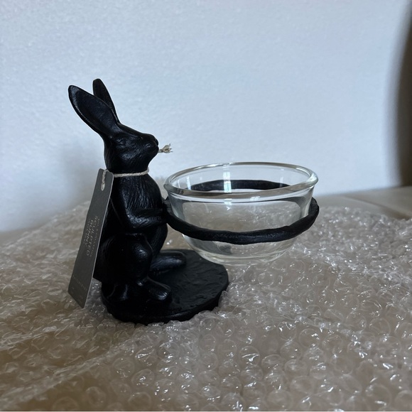 Pottery Barn Other - NWT Pottery Barn Sculpted Bronze Bunny Snack Bowl
